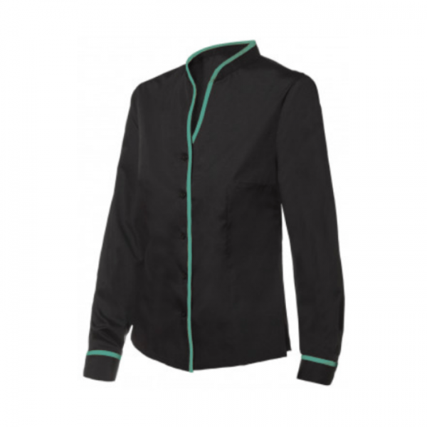 camisa de mujer entallada PVIURA negro verde